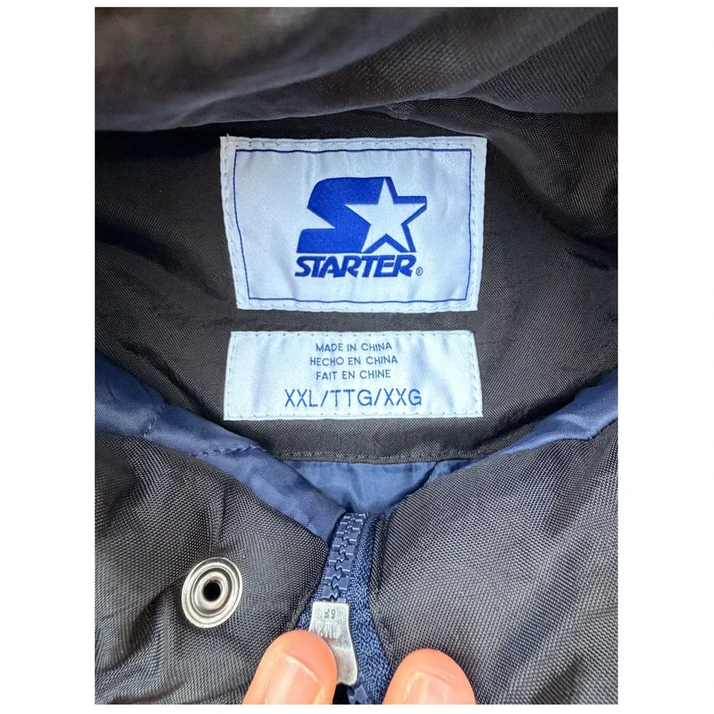Vintage Starter Dallas Cowboys Pullover Jacket XXL NFL 90s Hooded - Picture 2 of 12